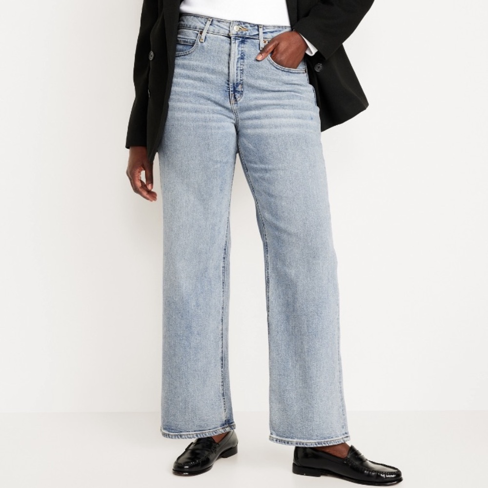 Old Navy Extra High-Rise Ski-High Wide Leg Jeans Size 12